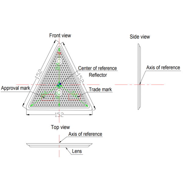 Triangle catadioptre normalisé avec 2 trous de fixation 022101 – Image 4