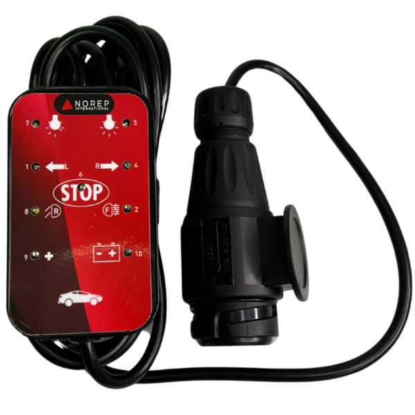 Testeur attelage véhicule avec prise 13B câble 4m + adaptateur simple 13/7B 041177-AD – Image 3