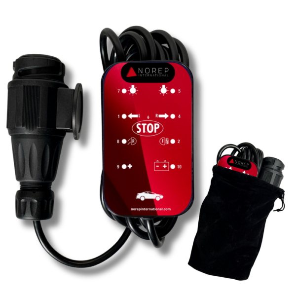 Testeur attelage véhicule avec prise 13B câble 4m + adaptateur simple 13/7B 041177-AD