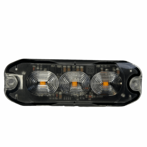 Feu flash pénétrant orange (feu de pénétration) extra plat 3 LEDs haute luminosité 8W 090666-LI03F