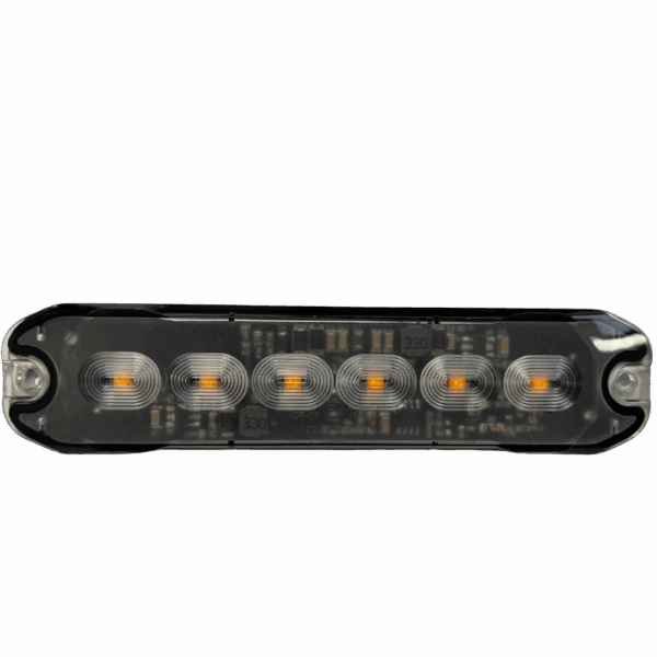Feu flash pénétrant orange (feu de pénétration) extra plat 6 LEDs haute luminosité 10W 090667-LI03F