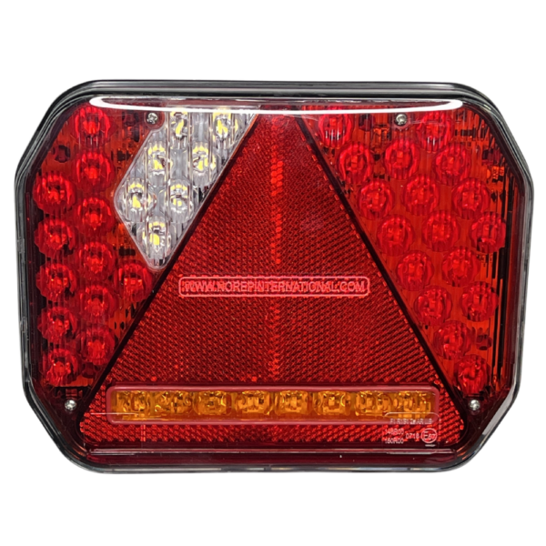Feu LED arrière droit 7 fonctions à clignotant défilant éclaireur de plaque latéral (Triangle) - connecteurs LI® 520281