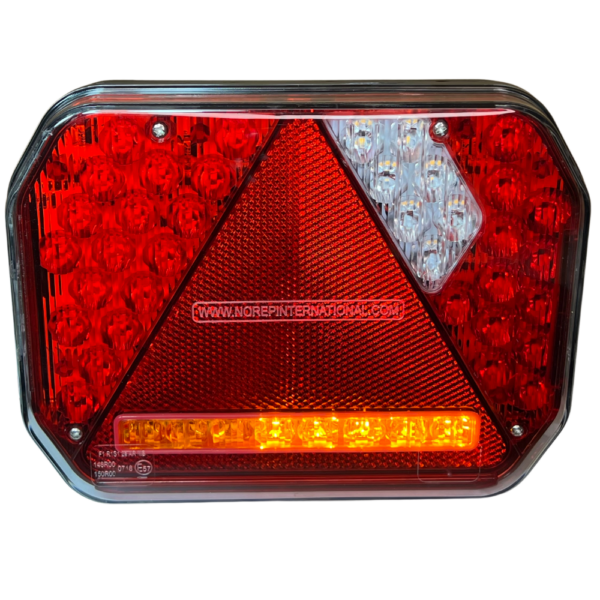 Feu LED arrière gauche 8 fonctions à clignotant défilant éclaireur de plaque longue avec SM latéral (Triangle) - connecteurs LI® 520284SM – Image 4