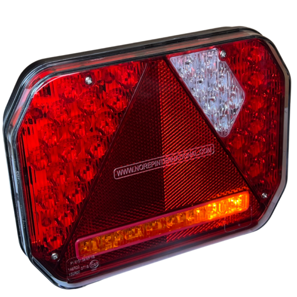 Feu LED arrière gauche 8 fonctions à clignotant défilant éclaireur de plaque longue avec SM latéral (Triangle) - connecteurs LI® 520284SM – Image 2