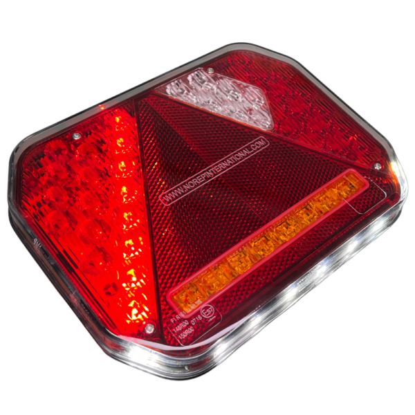Feu LED arrière gauche 8 fonctions à clignotant défilant éclaireur de plaque longue avec SM latéral (Triangle) - connecteurs LI® 520284SM – Image 12