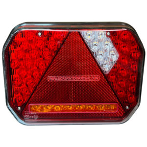 Feu LED arrière gauche 8 fonctions à clignotant défilant éclaireur de plaque longue avec SM latéral (Triangle) - connecteurs LI® 520284SM