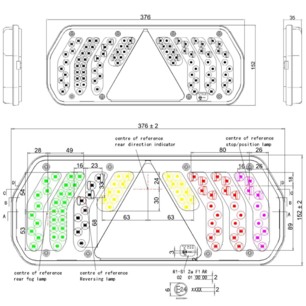 Feu LED arrière droit large 6 fonctions (Triangle) - connecteurs LI® 530061 – Image 8