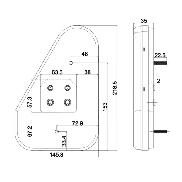 Feu LED arrière droit vertical à clignotant défilant 6 fonctions (Triangle) - connecteurs LI® 560073 – Image 9