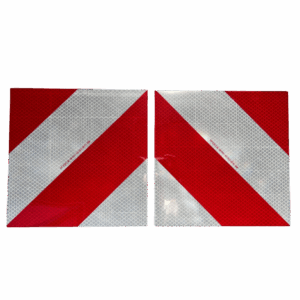 Adhésif réfléchissant chevrons blanc/rouge classe 5 282x282mm 011450-ADH