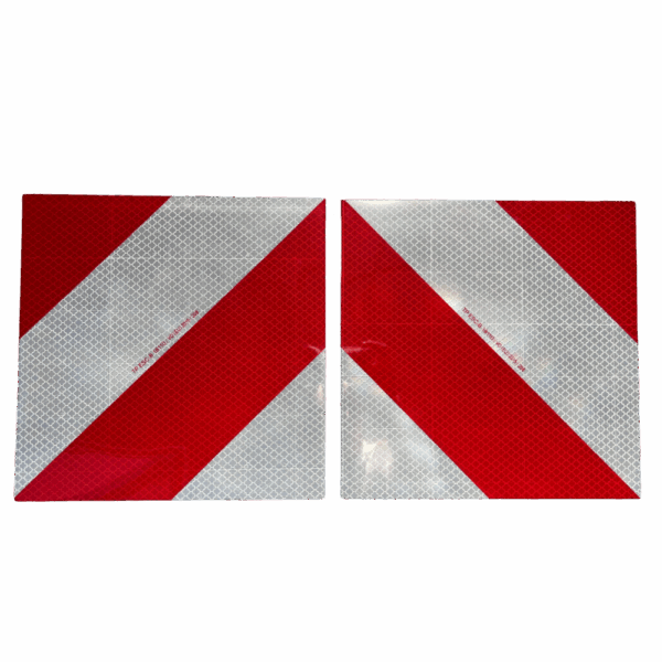 Adhésif réfléchissant chevrons blanc/rouge classe 5 282x282mm 011450-ADH