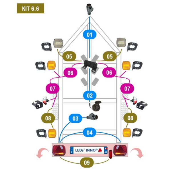 Kit 6.6 - Porte-bateau grande longueur plaque détachable