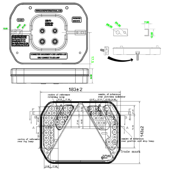 Feu LED arrière gauche 8 fonctions avec SM latéral (Triangle) - connecteurs LI® 520080SM – Image 11