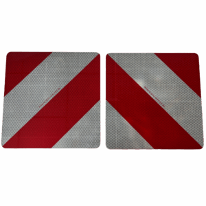 Plaques réfléchissantes chevrons blanc/rouge classe 5 aluminium double face 282x282mm 011450-RV