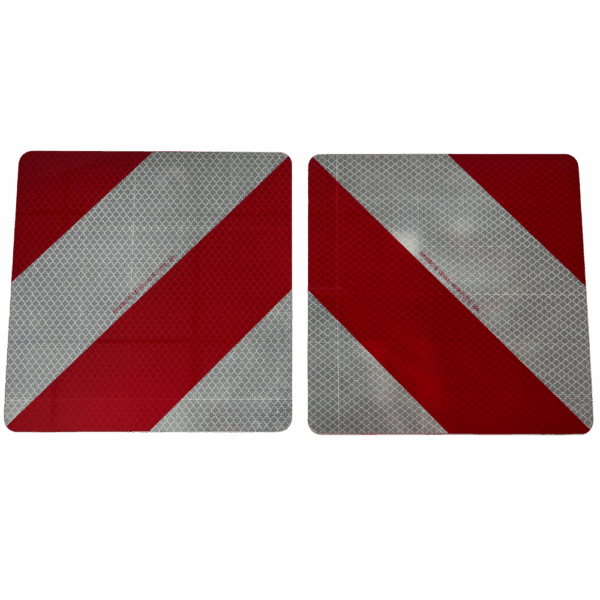 Plaques réfléchissantes chevrons blanc/rouge classe 5 aluminium double face 282x282mm 011450-RV