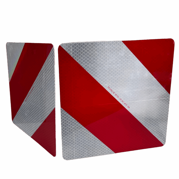 Plaques réfléchissantes chevrons blanc/rouge classe 5 aluminium double face 282x282mm 011450-RV – Image 2