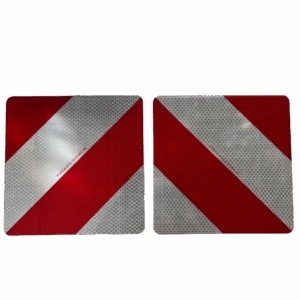 Plaques réfléchissantes chevrons blanc/rouge classe 5 aluminium simple face 282x282mm 011450