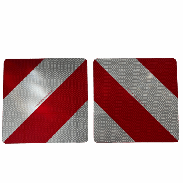 Plaques réfléchissantes chevrons blanc/rouge classe 5 aluminium simple face 282x282mm 011450