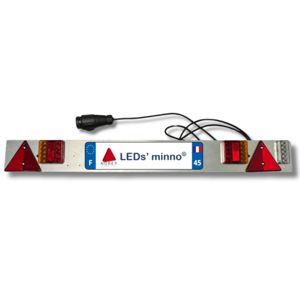 Rampe LED 1,2m C10.P13 feu de recul et brouillard câble alimentation 5m prise 13 broches ISO 11446